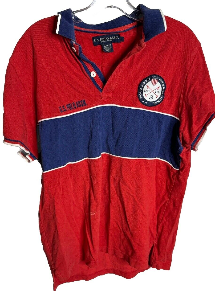 US Polo Assn Mens Polo Shirt Sz Large Embroidered Logo
