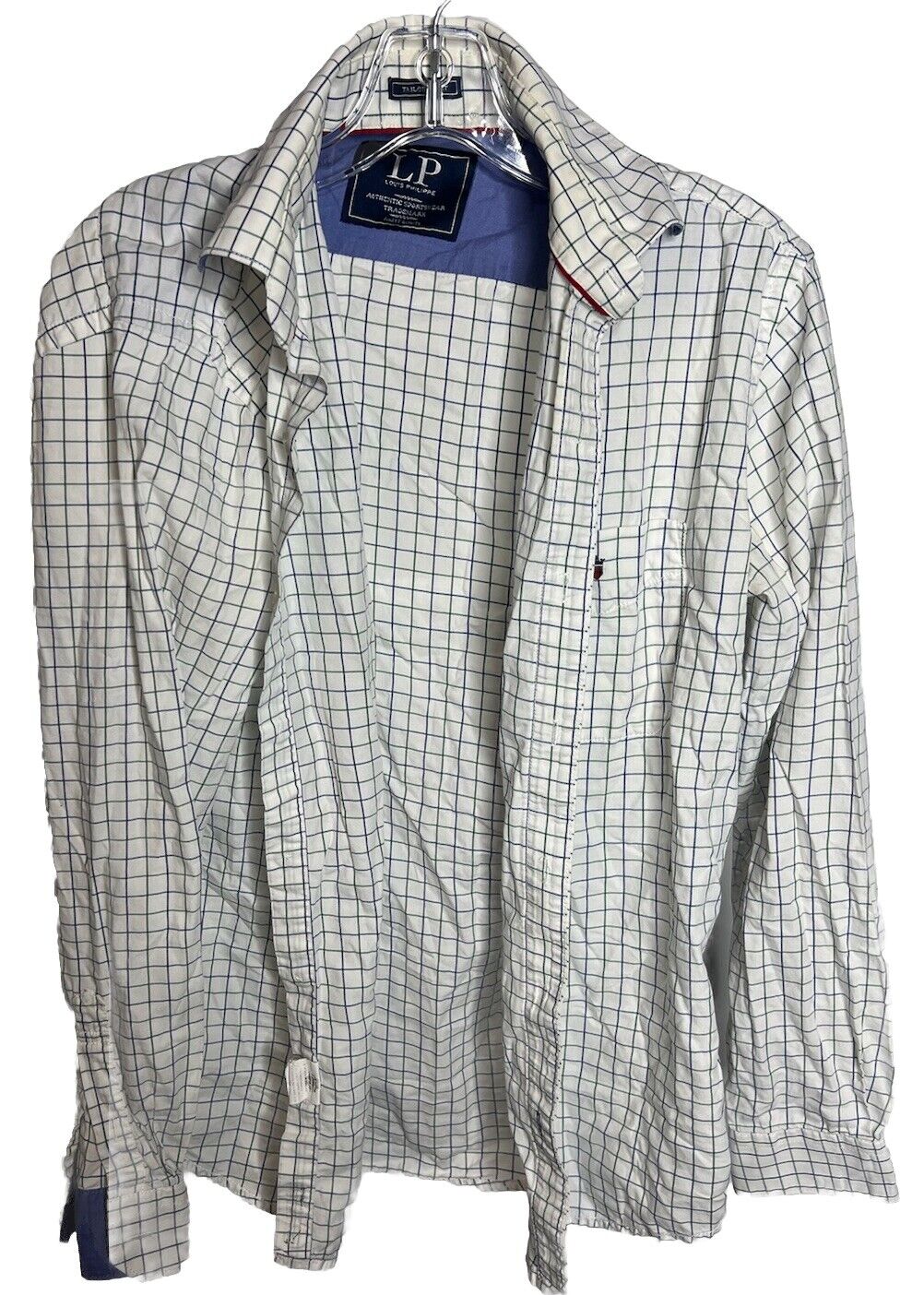 Louis Philippe Mens Button Shirt Size 40 Cotton Long Sleeve Collar