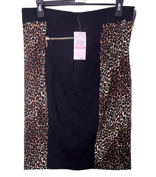 Michael Kors Straight & Pencil Skirt Women 10 Black Casual Flat Front Zip Pocket