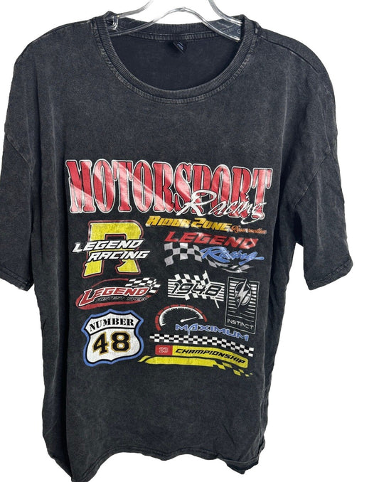 Romwe High Speed Motorsport  Graphic Print T-Shirt Mens Size XL Short Sleeve