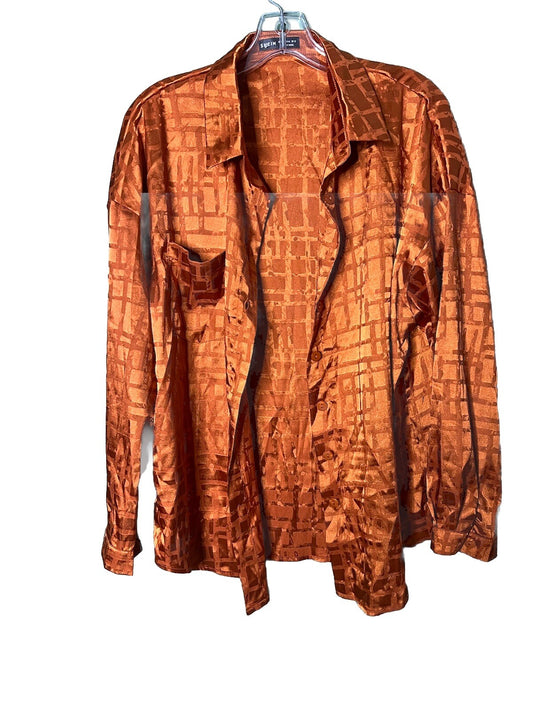 SHEIN Women Top Long Sleeve Button Up Size 12