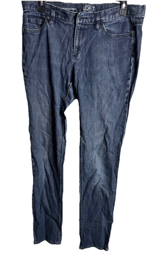 Ann Taylor LOFT Slim Flare Jeans Size 30 / 10 Women's High Waist Dark Wash