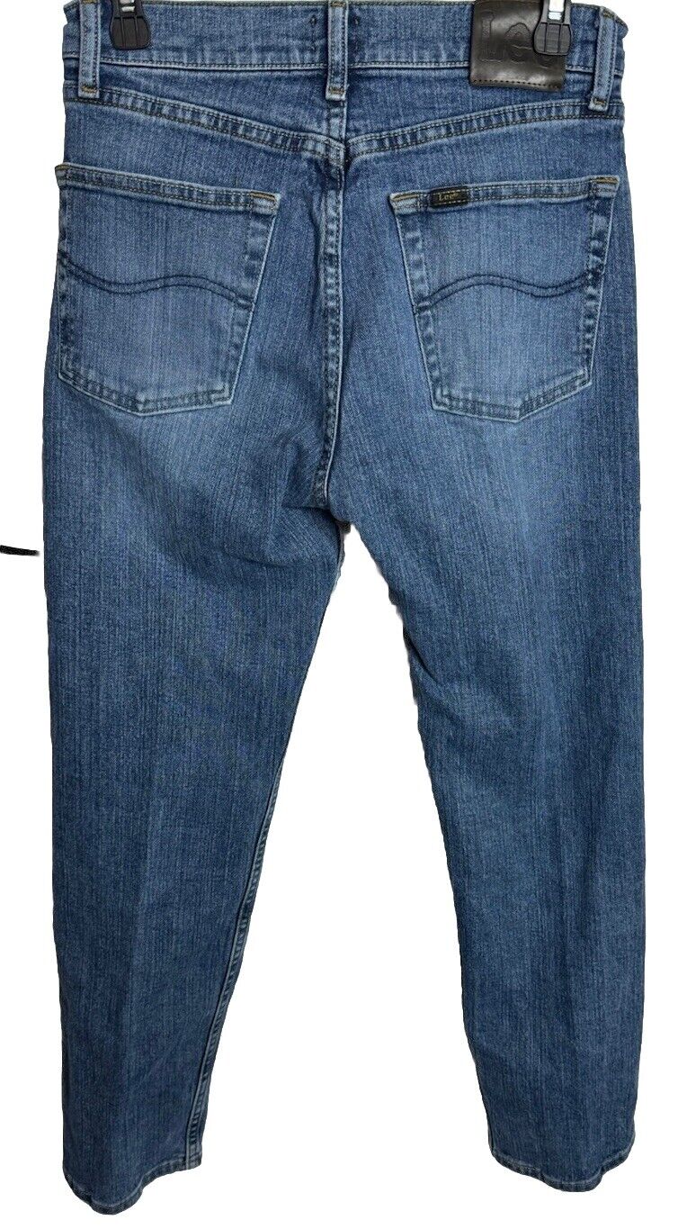 Lee Mens Jeans 29X30 Blue Relaxed Straight Leg Dark Denim