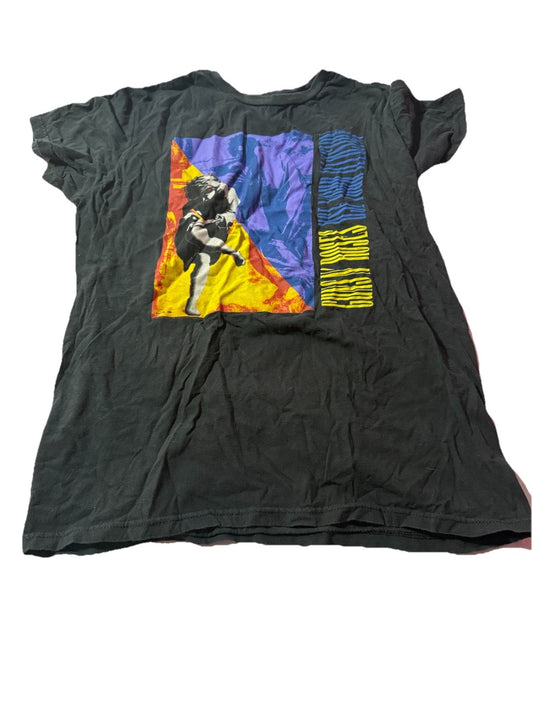 Guns N' Roses Use Your Illusion Graphic T-Shirt Black Short Sleeve Mens Size L