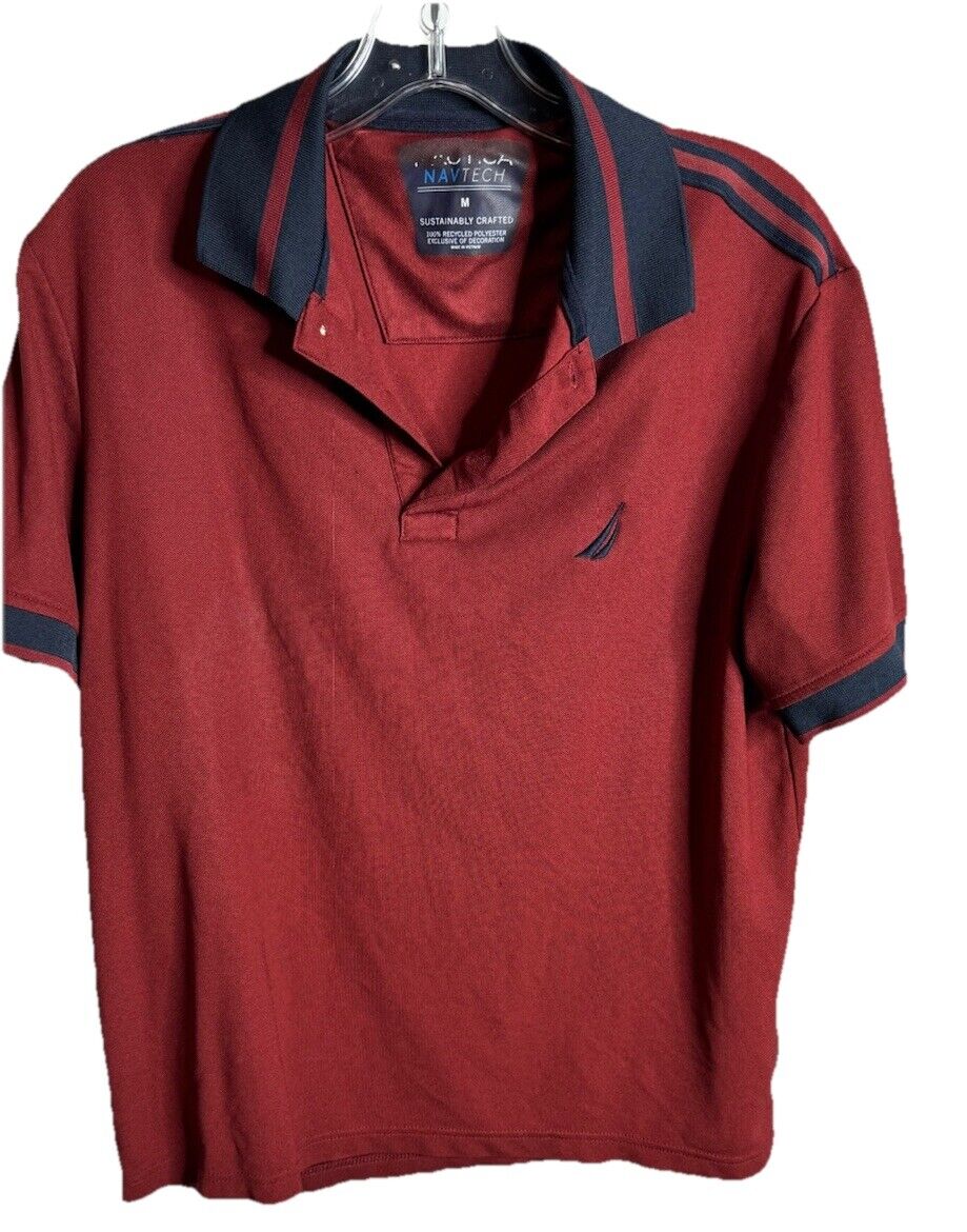 Nautica  100% Cotton Short Sleeve Polo Shirt Size Medium