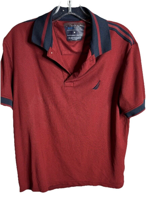 Nautica  100% Cotton Short Sleeve Polo Shirt Size Medium