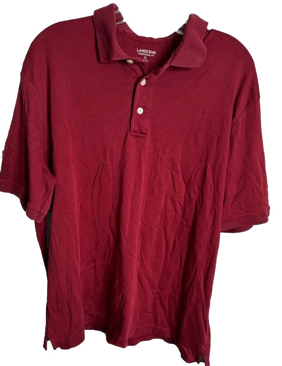 LANDS END Polo Shirt Mens Traditional Fit XL Short Sleeve