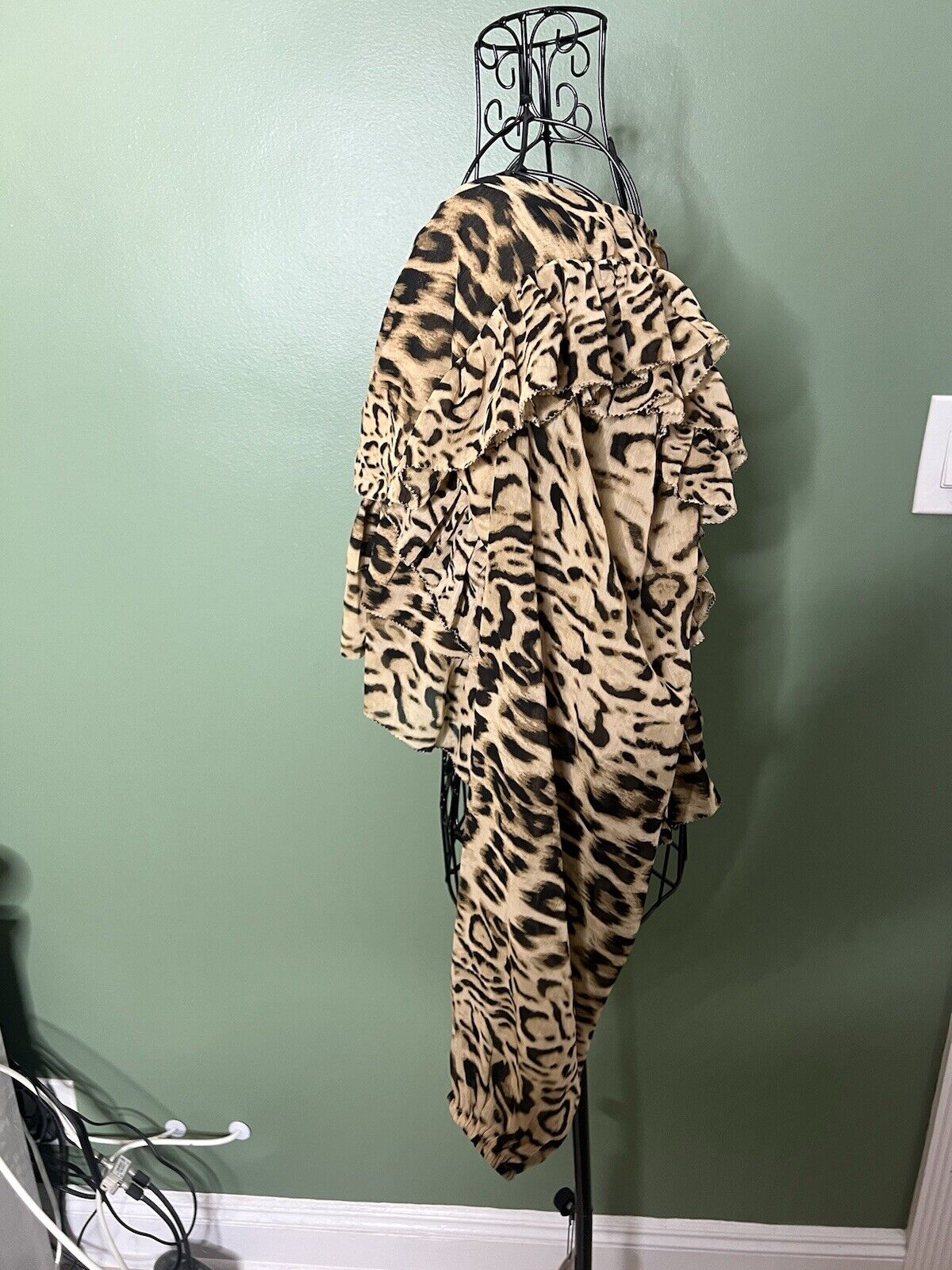 Express Long Sleeve Leopard Print Button Up Blouse Size S Normal Price $64.00