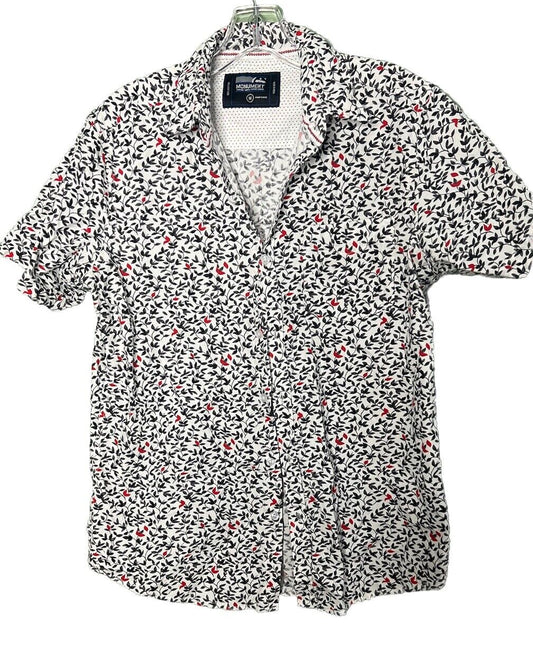 Monument Mens Short Sleeve Button Up Collared Super Soft Shirt Size M