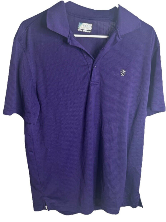 IZOD Pique Polo Shirt Mens Medium  IZ Logo Short Sleeve Casual