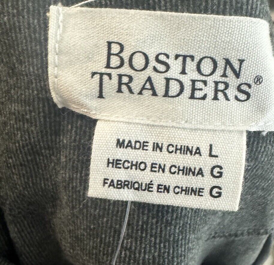 Boston Traders Men's Lightweight Crew Neck Long Sleeve Sweater, Gray, Size L
