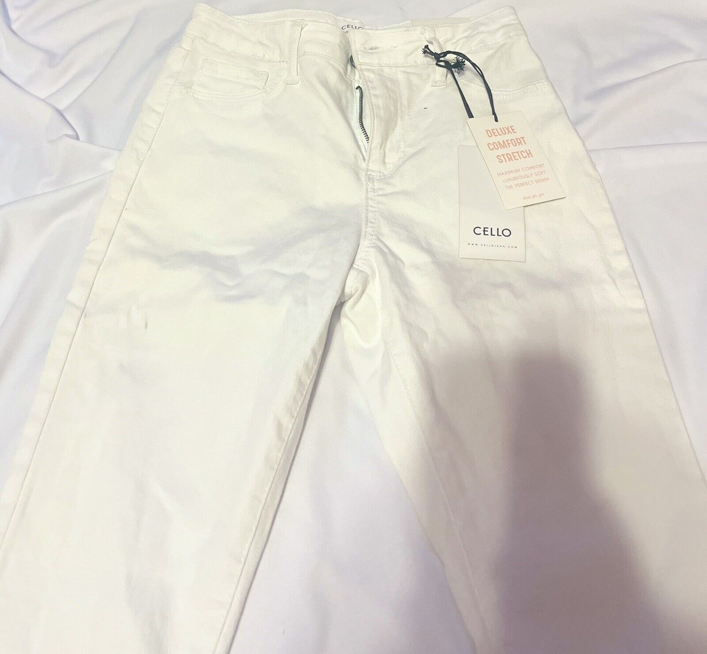 CELLO Jeans, Mid Rise Crop Skinny, Deluxe Comfort stretch, Girls Size 01, White