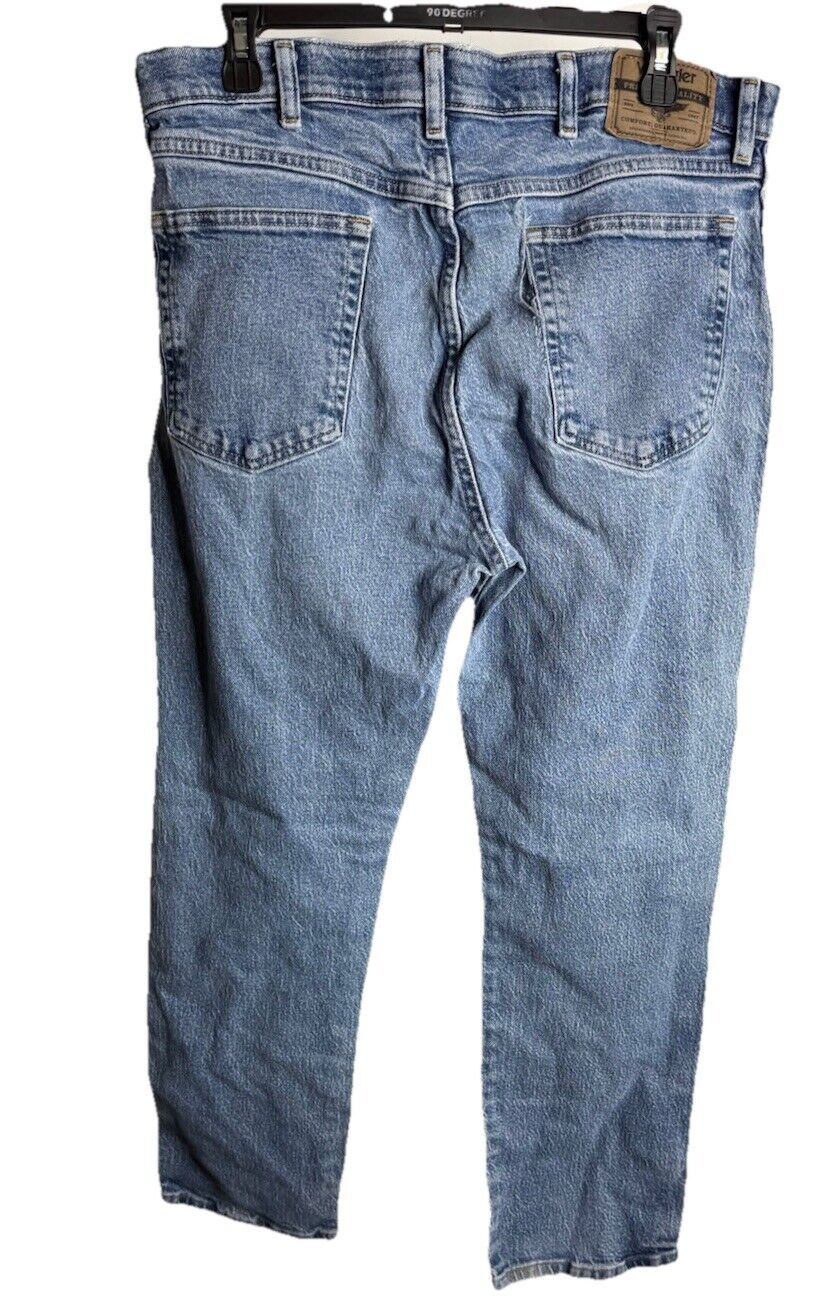 Wrangler Men Straight Blue Denim Jeans Cotton Medium Wash Size 34x30