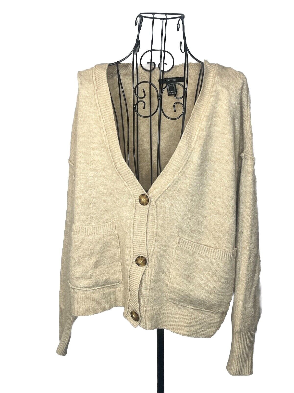 Forever 21 Women's Size Medium Tan Button Front