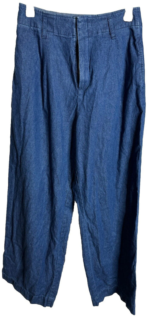 Uniqlo Pants Womens 4 Wide Leg Baggy Trouser High Rise Chino Boho