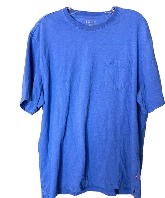 Izod T-Shirt Men's Large Short Sleeve  Logo Blue
