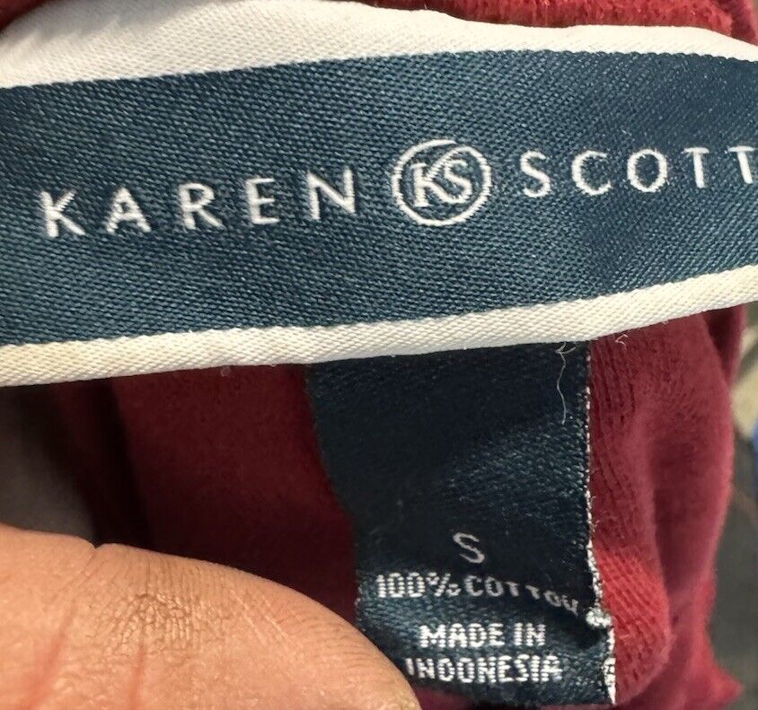 Karen Scott Solid Hardware Henley Pullover S