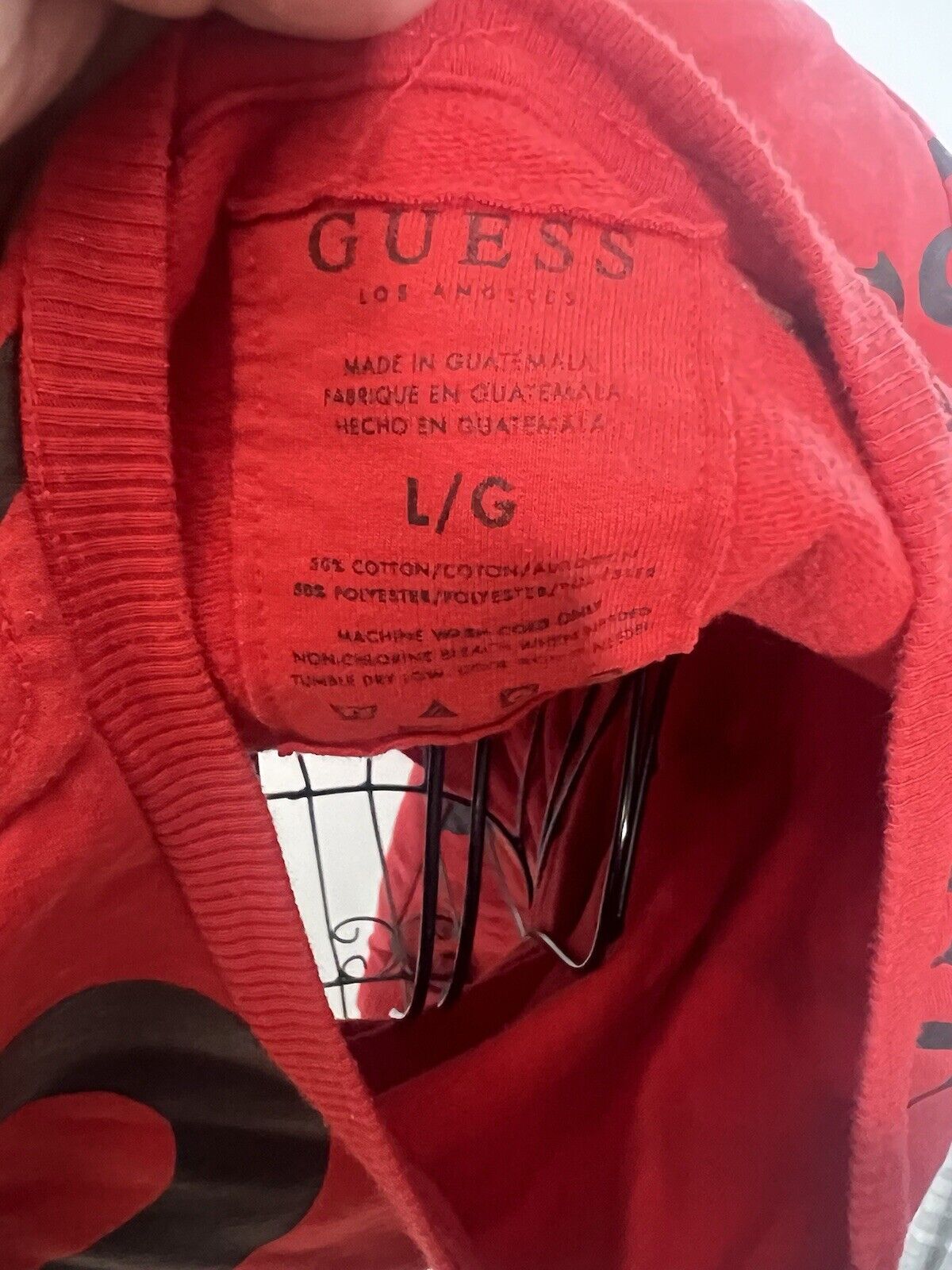 Guess Sweatshirt Large Red Logo Pullover