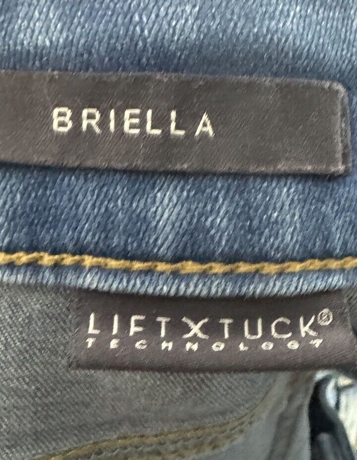 NYDJ Briella Button Fly Stretched Jean Shorts Fold Hem Size 12