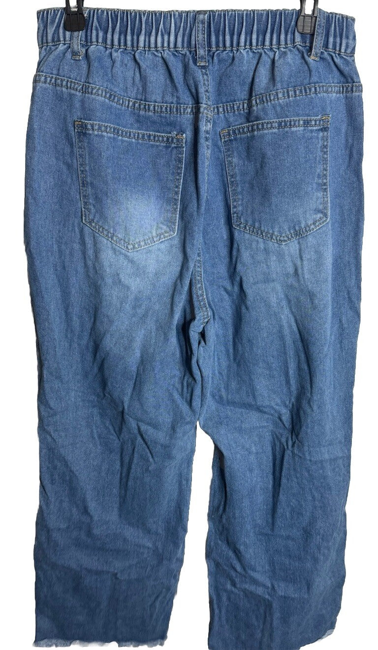 Shein Curve Skinny Jeans Light Wash Blue Denim Distressed Stretch Jeans Size 0XL