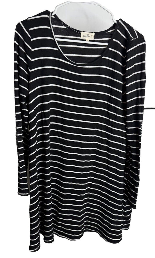 Anthropologie Puella Size Medium Striped Top Swing Long Sleeve Tee