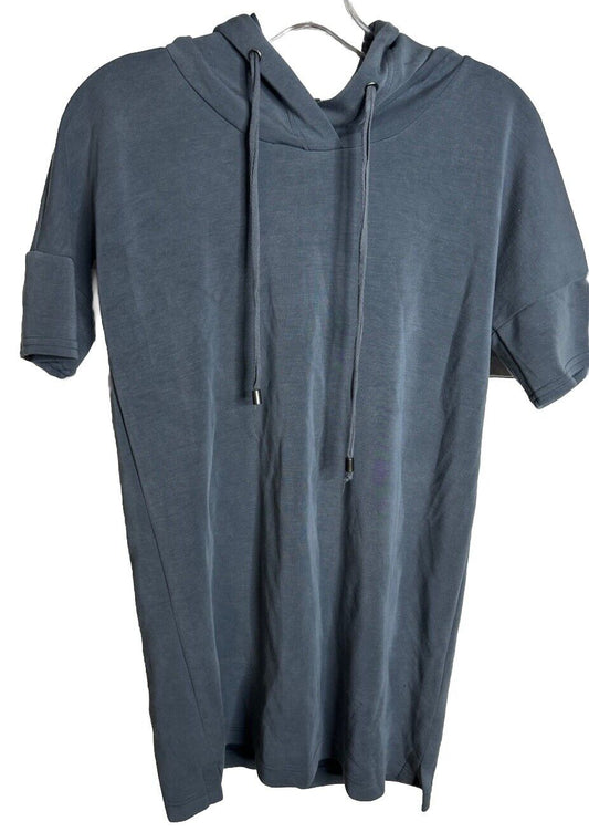 Cable and gauge large women's grey thin draw string hoodie