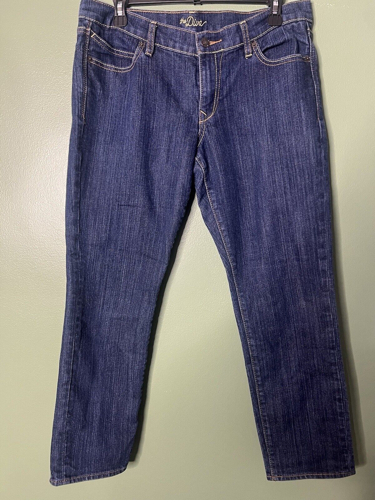 Old Navy The Diva Straight Leg Jeans Women's 10 Short  Blue Dark Waste