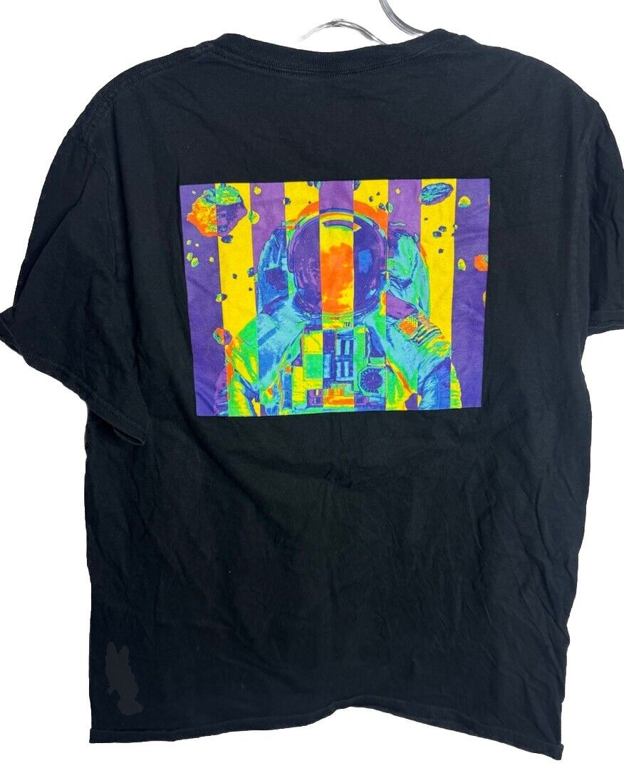 Hyperspace NASA T Shirt Mens Size Large Black Short Sleeve Astronaut Logo Adults