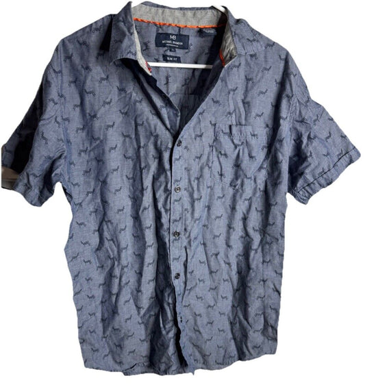 MB Michael Brandon Large Short Sleeve Button Up Shirt