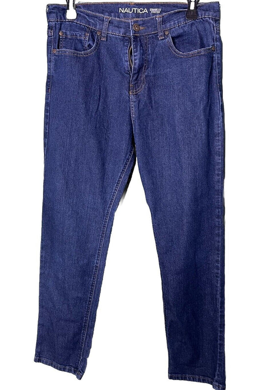 Nautica Boys Jeans 18 Blue Straight Fit Stretch Dark Wash 5 Pockets Casual