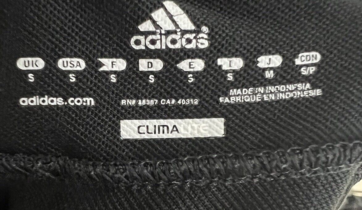 Adidas Climalite 3 Stripe Leggings Pants Small Black Pocket Running