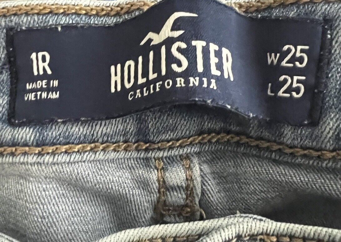 Holister Women's Jeans Size 1 R 25 x 25 Distressed Cut Denim