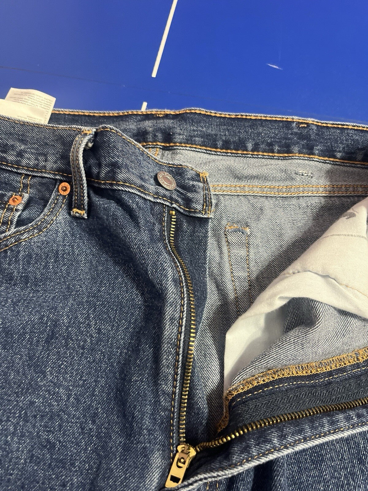Vintage Levis 505 Jeans 38x29 Blue Denim Cotton Straight Casual Work
