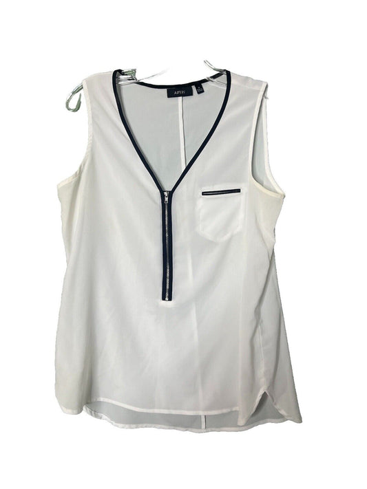 Apt 9 Blouse Size M White, Sleeveless