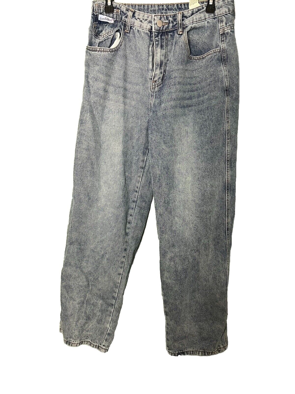Dazy Women's Relaxed Straight Jeans Size XL Light Wash