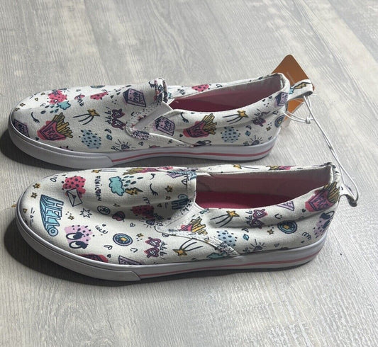 Gymboree Girls Sneakers Shoes Slip on Chambray kid size 4