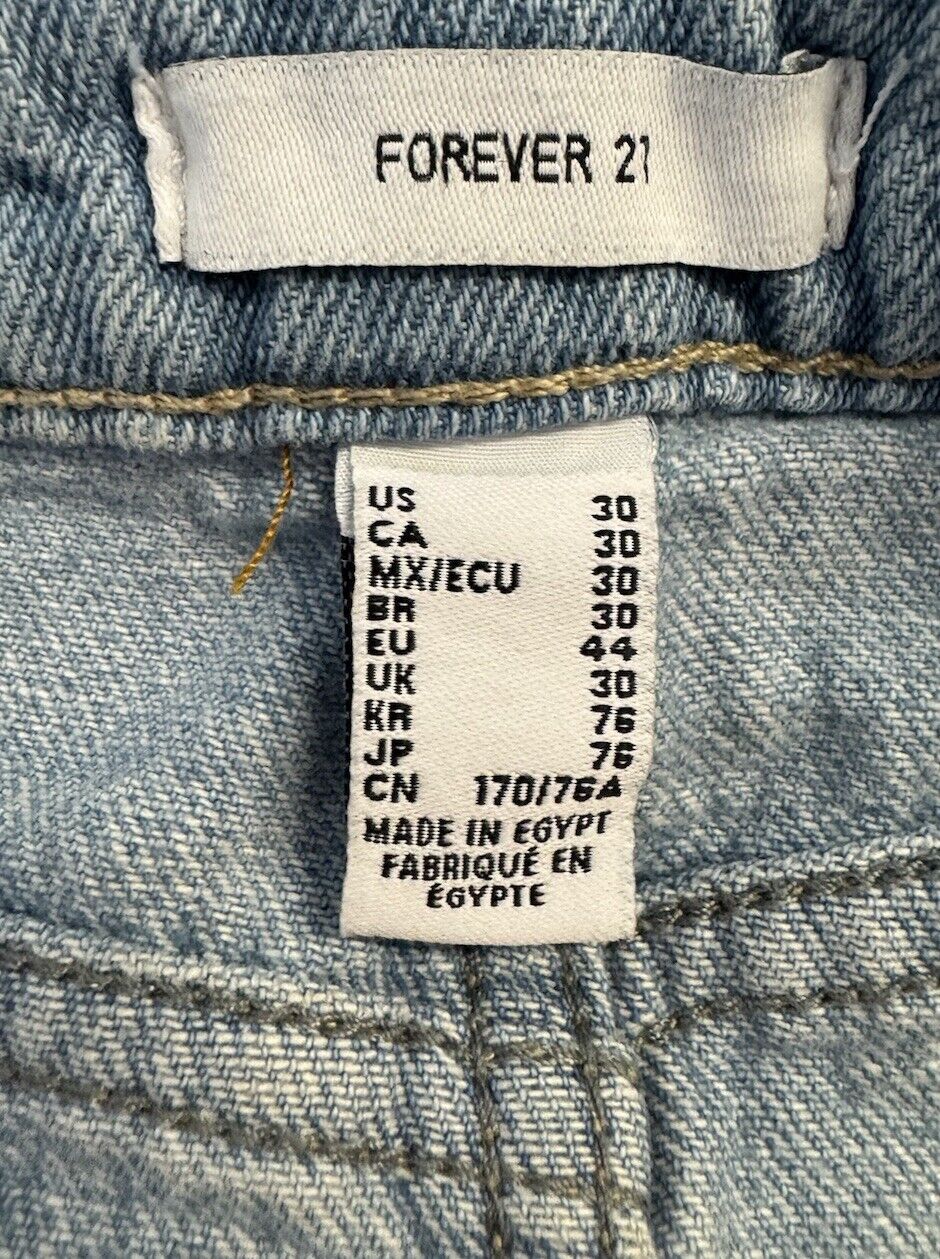 Forever 21 Jeans Womens Size 30 Shorts Blue Stretch Denim Stone Wash Pants