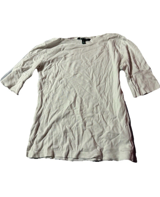 Ralph Lauren Button Down Shirt Women's Size M White Non-Iron Long Sleeve Logo