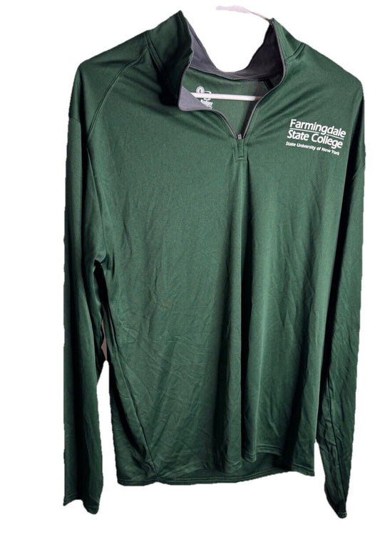 Farmingdale New York NY College University Style Pullover 1/4 Zip Large