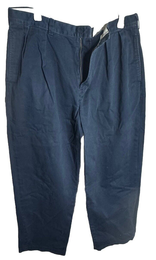 Polo Ralph Lauren Men's Navy Blue Solid Cotton Khaki Pants 34X29 Missing Button