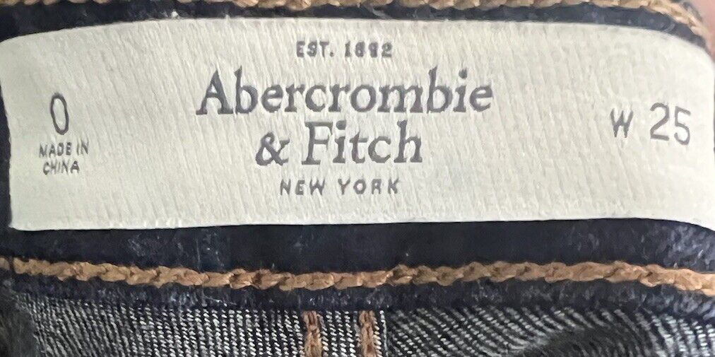 Abercrombie & Fitch Perfect Stretch Straight Jeans Women's 0 W25 Blue Low Rise