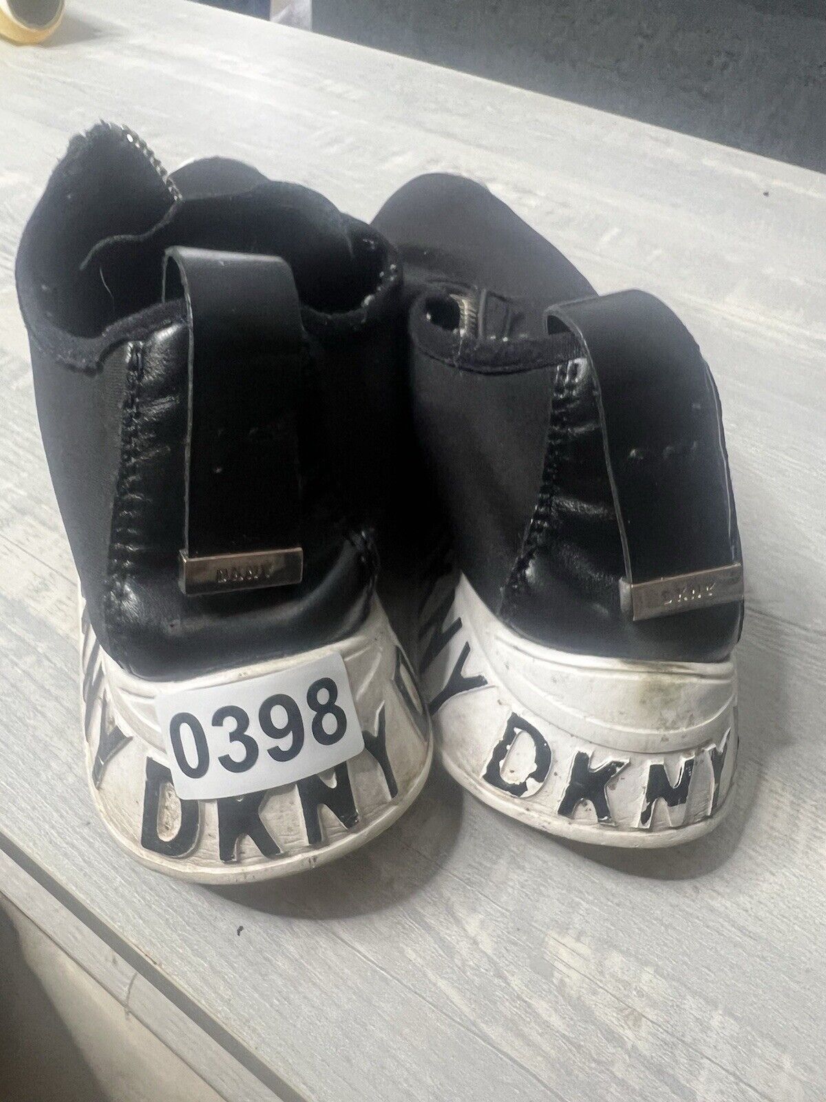DKNY White Bling Zipper Sneakers Size 7,