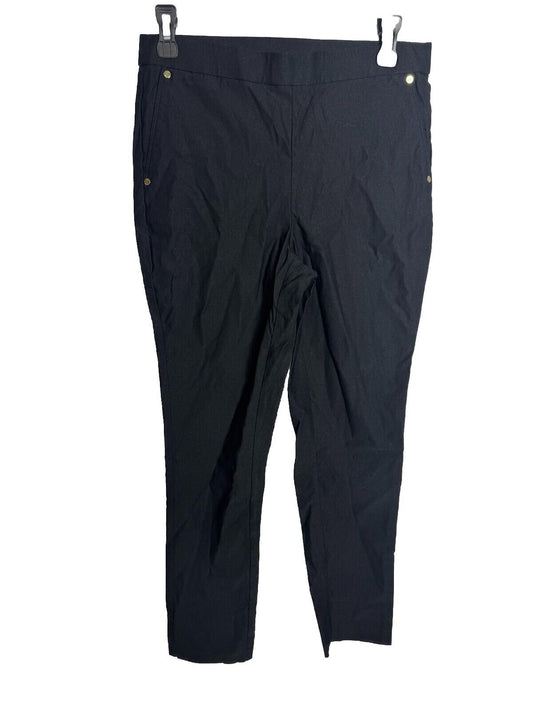Anne Klein High Rise Womens Casual Black Pull On Trousers Pants Size Medium