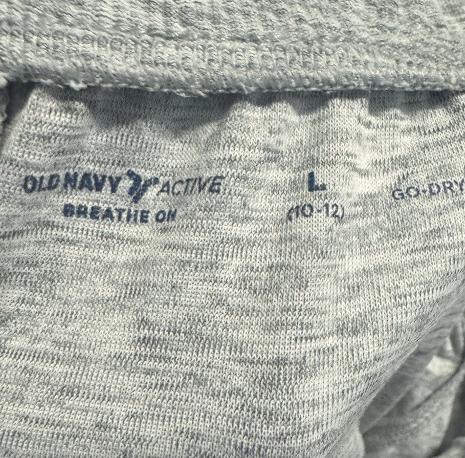Old Navy Boy Size Large (10-12) Heather Gray Fleece Flat Front Jogger Shorts