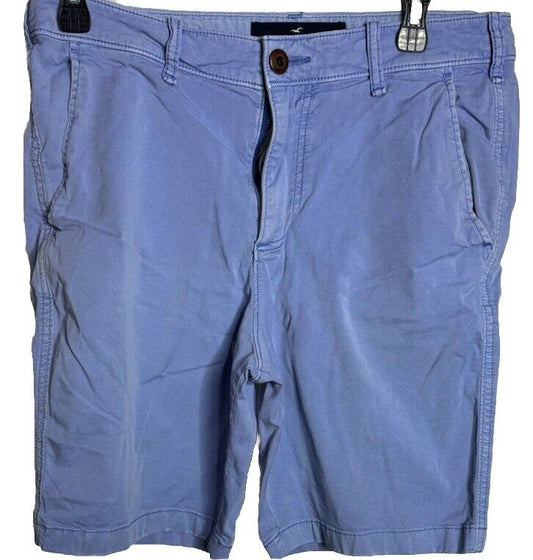 Hollister Chino Shorts Men's 31 Blue 100% Cotton Casual Slash Pockets Outdoor