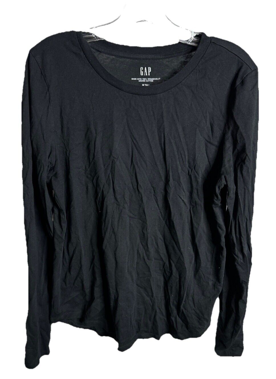 Gap Men's Long Sleeve Top Sz Medium Tall Black Cotton Blend