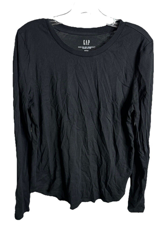 Gap Men's Long Sleeve Top Sz Medium Tall Black Cotton Blend