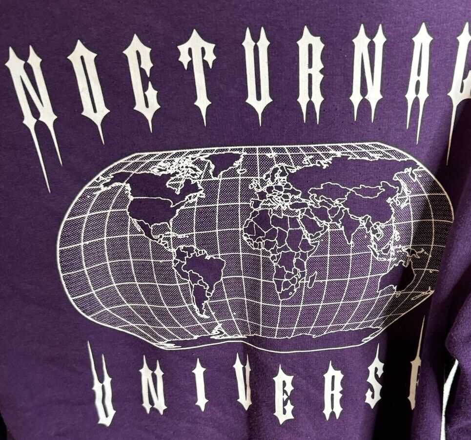 H&M Divided Men’s Nocturnal Universe Hoodie Sweatshirt Purple Graphic Pocket XS