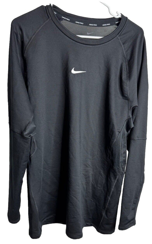 Nike Pro Dri Fit Fitted Shirt Mens 2XL Long Sleeve Crew Neck Performance Running