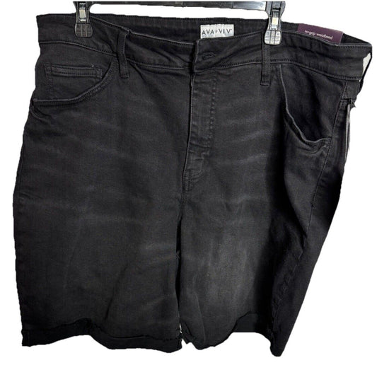 Ava & Viv Bermuda Shorts Womens Size 18 High Rise Relaxed Med Denim Jean